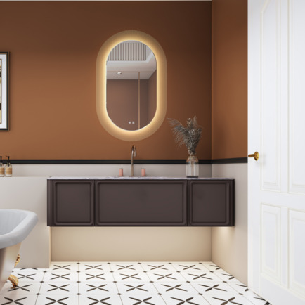 Haibang Home Furnishing Coated Smart Bathroom Cabinet with Eco-Friendly Water-Based Paint