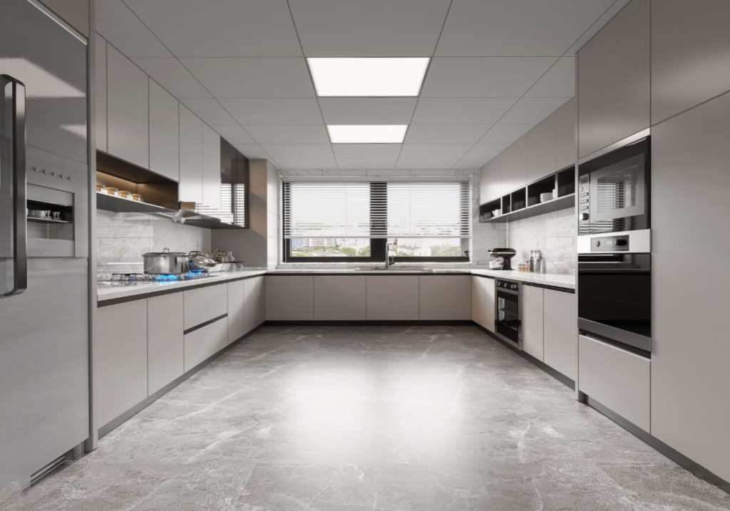 Haibang Home Furnishing Water-Based Paint Coated Integrated Smart Kitchen Cabinet System