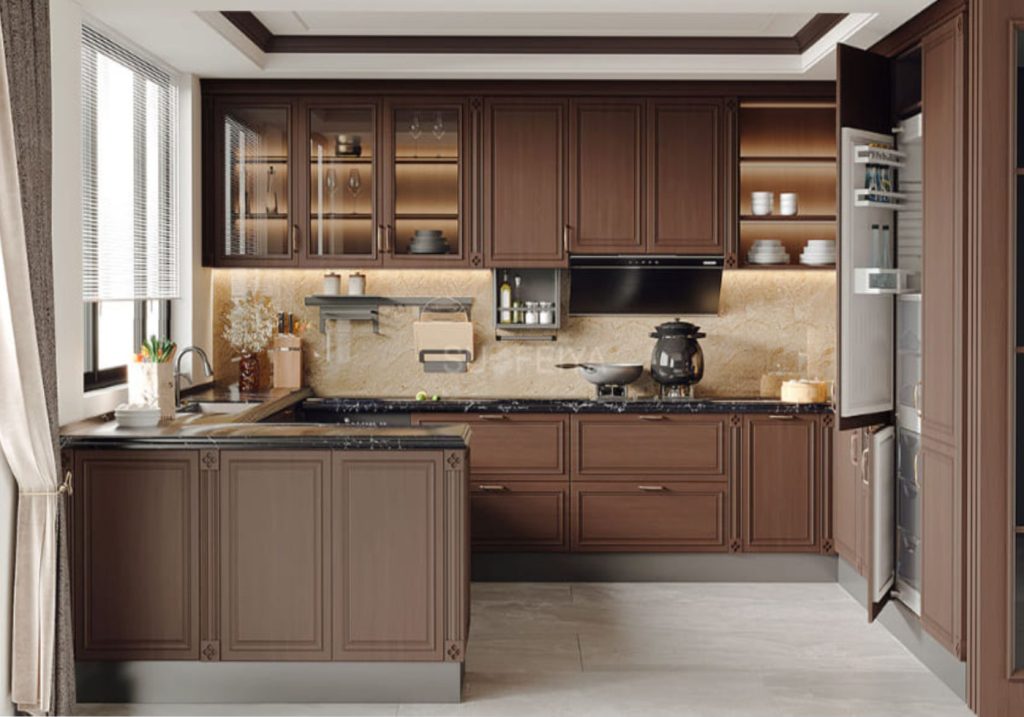 Haibang Home Furnishing Water-Based Paint Coated Integrated Smart Kitchen Cabinet Syste