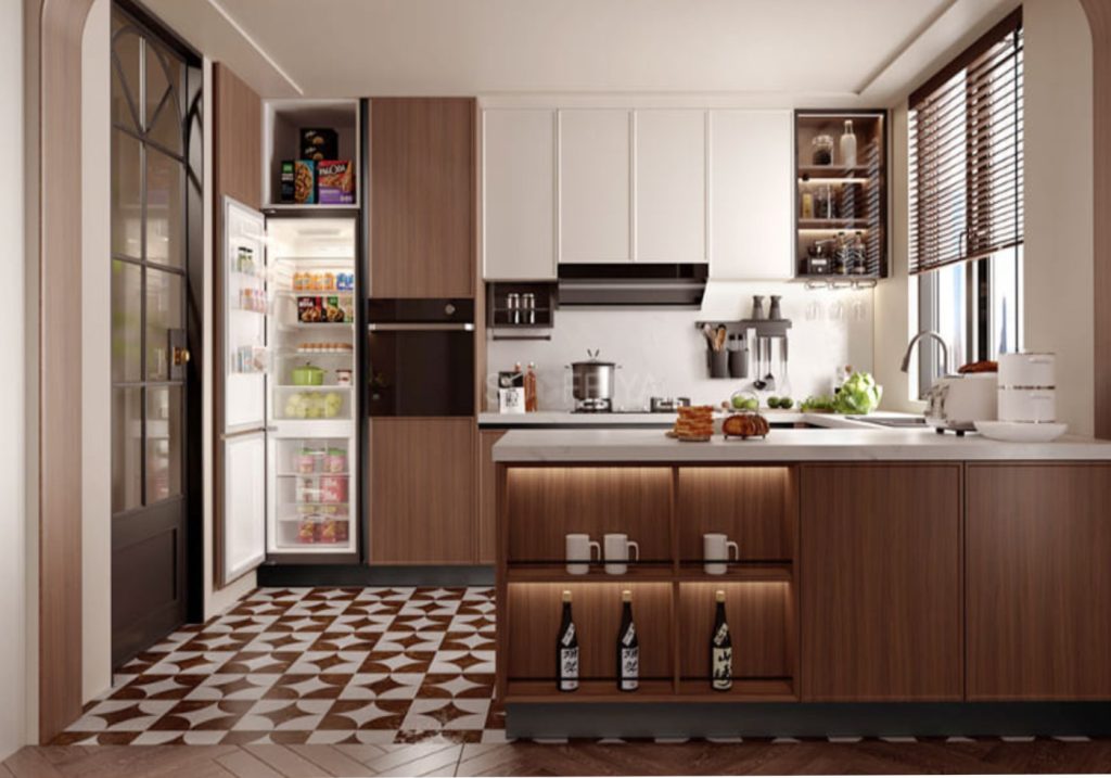 Haibang Home Furnishing Water-Based Paint Coated Integrated Smart Kitchen Cabinet Syste