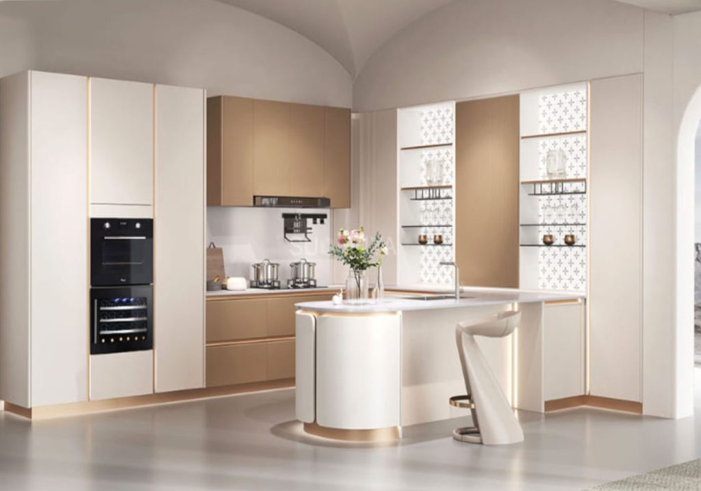 Haibang Home Furnishing Water-Based Paint Coated Integrated Smart Kitchen Cabinet Syste