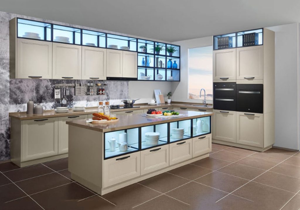 Haibang Home Furnishing Water-Based Paint Coated Integrated Smart Kitchen Cabinet Syste