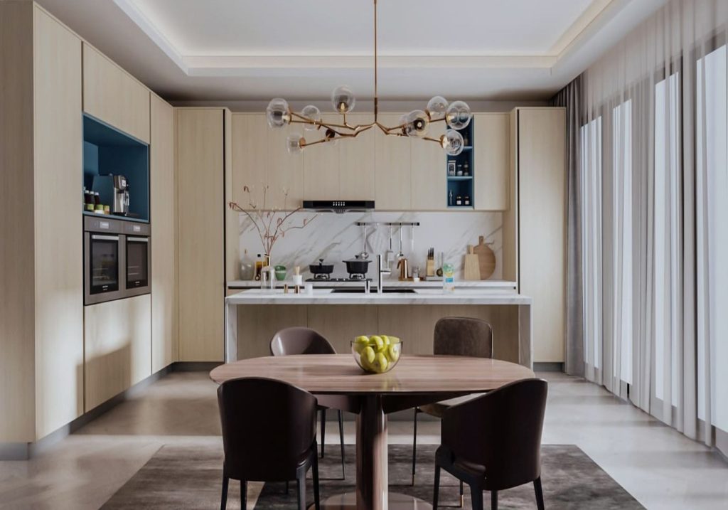 Haibang Home Furnishing Water-Based Paint Coated Integrated Smart Kitchen Cabinet System