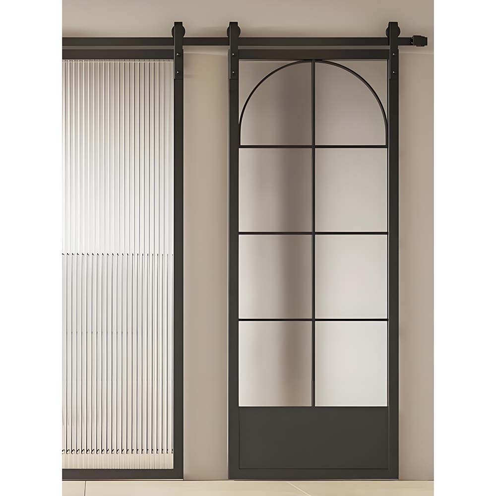 Haibang Home Furnishing Single-Leaf Sliding Door with Black Barn Track