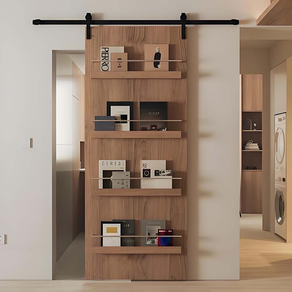 Haibang Home Furnishing Single-Leaf Sliding Door with Black Barn Track (5) Haibang Home Furnishing Single-Leaf Sliding Door with Black Barn Track